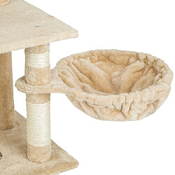 Avis Helloshop26 Arbre à chat griffoir grattoir niche jouet animaux peluché beige 141 cm 08_0000513