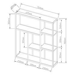 Helloshop26 Étagère murale acier 90 x 75 x 18 cm noir 03_0007038