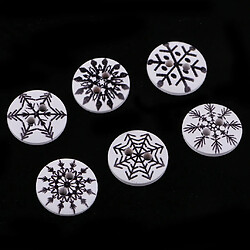 Avis 100pcs boutons en bois de flocon de neige noël fabrication noël fabrication 15mm rond noir