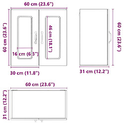 vidaXL Armoire murale de cuisine avec porte en verre Kalmar vieux bois pas cher