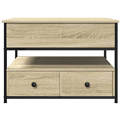 ComfortXL Table Basse Chêne Sonoma 70x50x50 Cm Bois D'ingénierie Et Métal pas cher