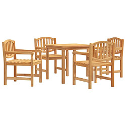 Maison Chic Ensemble de salle à manger de jardin 5 pcs,Table et chaises d'extérieur Bois de teck massif -GKD704717