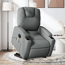 Maison Chic Fauteuil Relax pour salon, Fauteuil inclinable de massage électrique Gris foncé Tissu -GKD13574