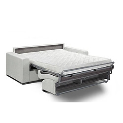 Avis Inside 75 Canapé convertible 3 places SELECT matelas 16cm sommier lattes 140cm cuir vachette blanc cassé