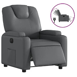 vidaXL Fauteuil inclinable électrique Gris Similicuir