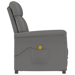 Avis vidaXL Fauteuil de massage Gris foncé Similicuir daim