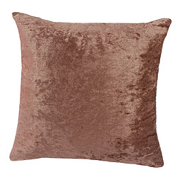 Avis 50x50cm courte housse de coussin velours peluche carré pour canapé marron