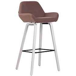 Non Tabouret de bar Newnan tissu 4 pieds structure blanc (chêne)