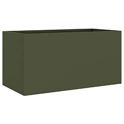 vidaXL Jardinière vert olive 62x30x29 cm acier