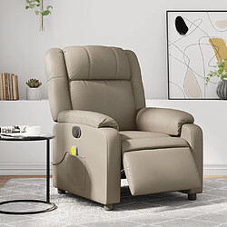 Maison Chic Fauteuil Relax pour salon, Fauteuil de massage inclinable électrique cappuccino similicuir -GKD37895