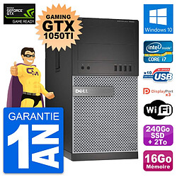 PC Tour Dell 7020 Gaming GTX 1050Ti i7-4790 RAM 16Go 240Go SSD + 2To Windows 10 - Occasion