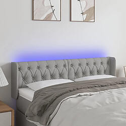 Maison Chic Tête de lit scandinave à LED,meuble de chambre Gris clair 147x16x78/88 cm Tissu -MN98628