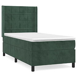 vidaXL Sommier à lattes de lit et matelas Vert foncé 80x200 cm Velours