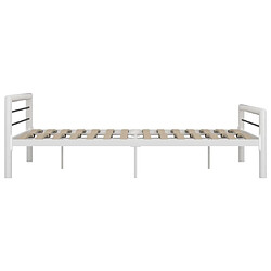 Acheter Maison Chic Lit adulte - Lit simple Cadre de lit,Structure du lit Contemporain Blanc et noir Métal 180 x 200 cm -MN11950