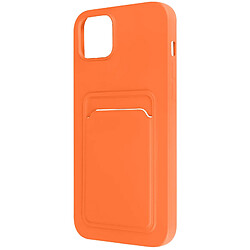 Avizar Coque iPhone 14 Plus Silicone Souple Porte-carte orange