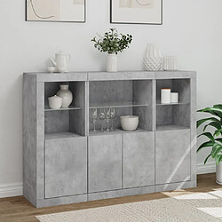 Acheter Maison Chic Lot de 3 Commode Buffet - Meuble de rangements avec lumières LED gris béton bois d'ingénierie -GKD42318