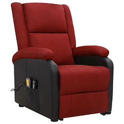 vidaXL Fauteuil de massage Rouge bordeaux Tissu