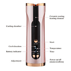 Universal Épingles à cheveux automatiques Ceramique sans fil Fer à friser Pinces à cheveux en fer Beach Wave Fer Curling Baguette Air Curler USB sans fil |