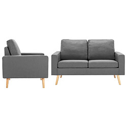 Maison Chic Ensemble de canapés 2 pcs, Canapé droit Sofa pour Salon Tissu Gris clair -GKD459371