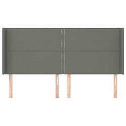 Avis Maison Chic Tête de lit scandinave avec oreilles,meuble de chambre Gris foncé 203x16x118/128 cm Tissu -MN79683