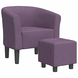 Maison Chic Fauteuil cabriolet et repose-pieds,Fauteuil luxe pour relax violet tissu -MN52857