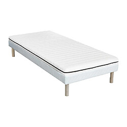 Vente-Unique Ensemble 90 x 190 cm sommier + matelas mousse déhoussable ép.10cm - NASUS de DREAMEA