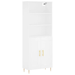 vidaXL Buffet haut Blanc 69,5x34x180 cm Bois d'ingénierie