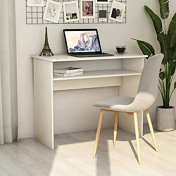 Maison Chic Bureau,Table de travail,bureau de travail pour chambre Blanc 90x50x74 cm Bois d'ingénierie -GKD60351