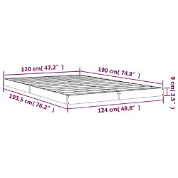 vidaXL Cadre de lit sans matelas 120x190 cm bois de pin massif pas cher