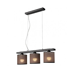 Lumière Suspension Sofia Bois,acier,tissu Wenge 3 ampoules 80cm