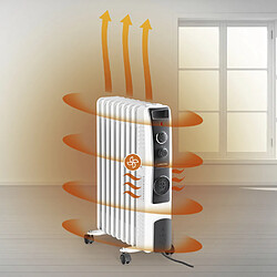 Trotec Radiateur bain d'huile TRH 22 E chauffage d'appoint chauffage électrique mobile portable pas cher