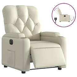 vidaXL Fauteuil inclinable électrique Crème Similicuir