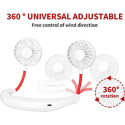 Ventilateur de Cou, Ventilateur Portable Mini Ventilateur de Cou de Sport Personnel USB Portable (Blanc) pas cher