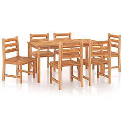 vidaXL Ensemble à manger de jardin 7 pcs Bois de teck solide