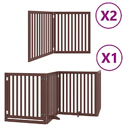 vidaXL Barrière pour chien porte pliable 8 panneaux bois de peuplier