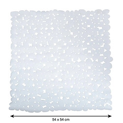 MSV Tapis Fond de douche PVC GALETS 53x53cm Blanc