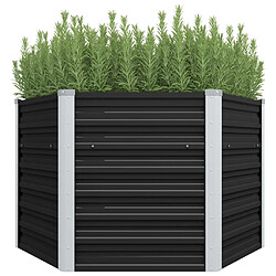 Maison Chic Jardinière,Lit surélevé de jardin - Bac à fleurs - pot de fleur Anthracite 129x129x77 cm Acier galvanisé -GKD72283