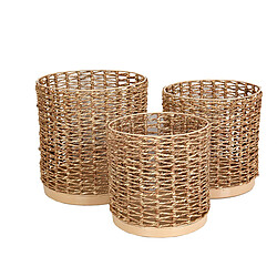 Set de pots de fleurs Romimex Naturel (3 Pièces)