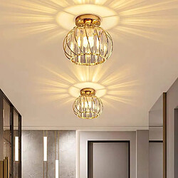 Stoex Lampe de Plafond en Cristal Plafonnier en Verre Lustre Moderne Or Plafonnier Créatif Ampoule E27 Pour Couloir Bureau Balcon Salon Salle À Manger pas cher