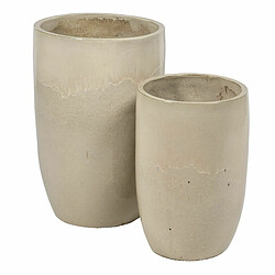 BigBuy Home Vase Crème Céramique 52 x 52 x 80 cm (2 Unités)