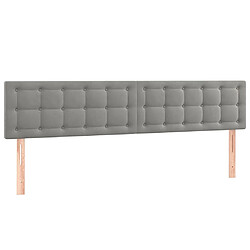 Acheter Maison Chic Tête de lit scandinave à LED,meuble de chambre Gris clair 200x5x78/88 cm Velours -MN83963