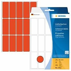 Herma 2412 Étiquettes universelles 20 x 50 mm 480 pièces Rouge