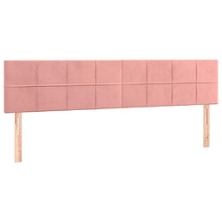 Maison Chic Lot de 2 Têtes de lit design pour chambre - Décoration de lit Rose 80x5x78/88 cm Velours -MN59382