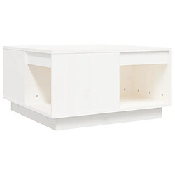 Maison Chic Table basse,Table Console Table d'appoint, Table pour salon Blanc 60x61x32,5 cm Bois massif de pin -MN24126