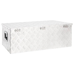 Avis vidaXL Boîte de rangement Argenté 90x47x33,5 cm Aluminium