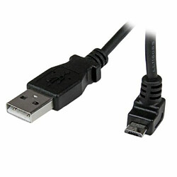 StarTech.com Câble Micro USB 1 m - A vers Micro B coudé 90° vers le haut - Câble USB Micro B Angle Coude vers le haut - Noir 1m