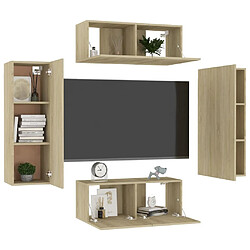 Avis Maison Chic Ensemble de meubles TV 4 pcs | Banc TV Moderne pour salon | Meuble de Rangement - Chêne sonoma Aggloméré -MN52687