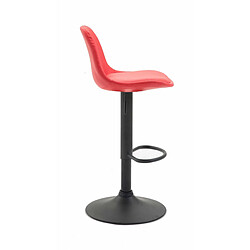 Avis Decoshop26 Tabouret de bar avec repose-pieds design moderne en synthétique rouge pieds en métal noir mat 10_0000852