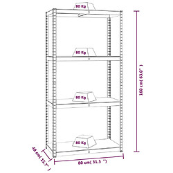 vidaXL Étagère de rangement 4 niveaux Anthracite Acier bois ingénierie pas cher