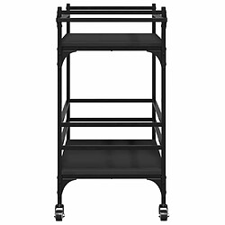 Maison Chic Desserte de cuisine | Chariot de cuisine | Meuble de rangement roulant noir 82x40x78,5 cm bois d'ingénierie -GKD30629 pas cher